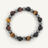 Tiger Eye & Hematite Mens Bead Bracelet - 8MM & 10MM 
