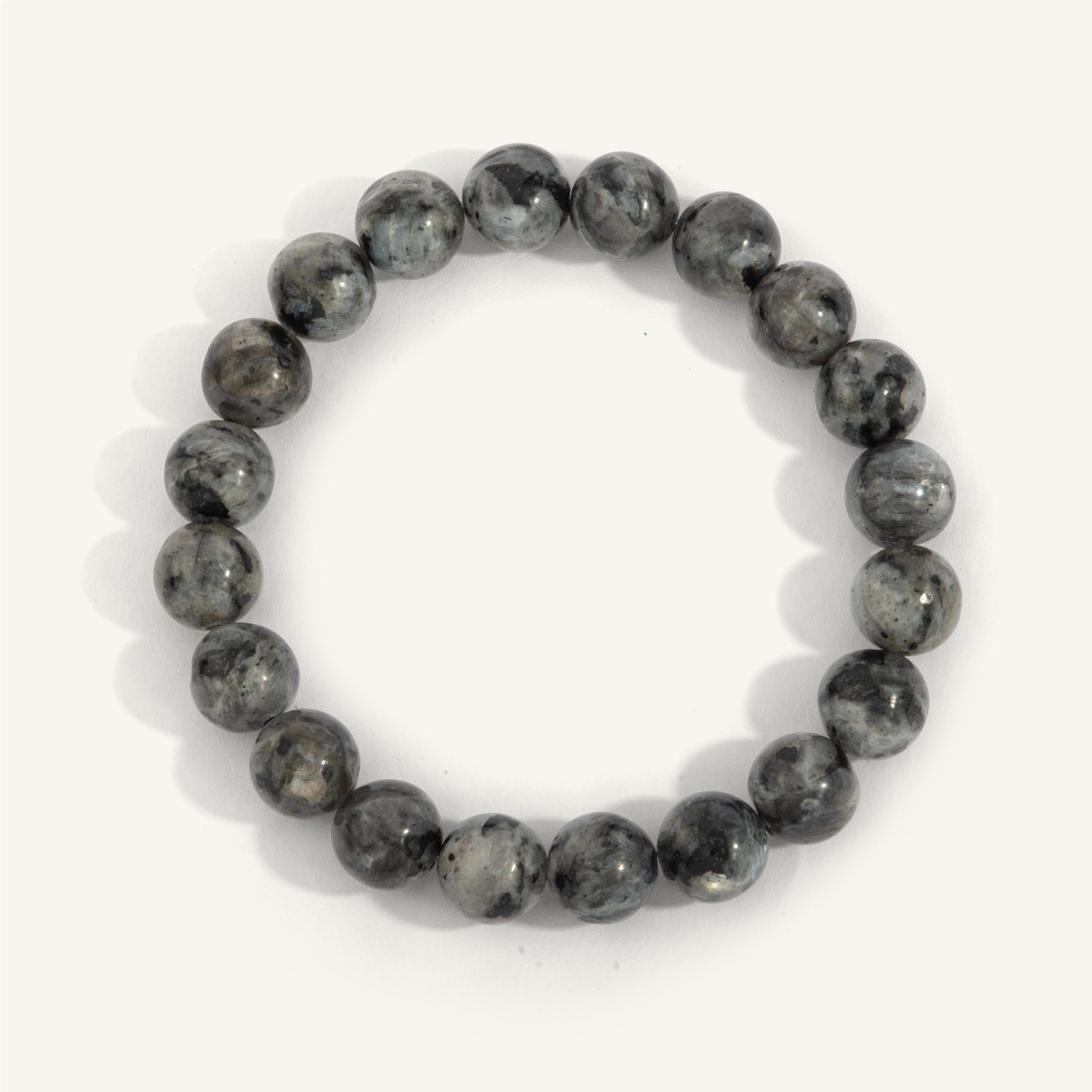 Dark Labradorite Mens Bead Bracelet - 8MM