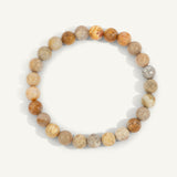 Fossil Coral Mens Bead Bracelet - 8MM
