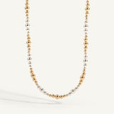 14kt Gold Filled & Sterling Silver Shine Bright Two Tone Bead Necklace 15-18"  - 3MM & 4MM & 5MM