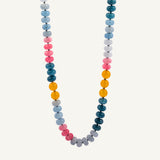 Blue Pink and Yellow Golden Hour Gemstone Bead Necklace - 8MM