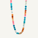 Orange Blue and Pink Golden Hour Gemstone Bead Necklace - 8MM