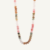 Orange Green White and Pink Golden Hour Gemstone Bead Necklace - 8MM