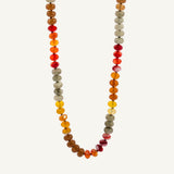 Orange Yellow Brown and Green Golden Hour Gemstone Bead Necklace - 8MM
