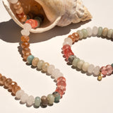 Orange Green White and Pink Golden Hour Gemstone Bead Necklace - 8MM